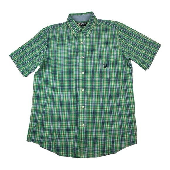 Crest Other - Chaps Green Plaid Short Sleeve Button Down Shirt Size M